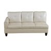 Peaerl White Faux Leather Living Room Sofa Set B