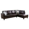 Brown Faux Leather 3-Piece Couch Living Room Sofa Set B