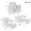 3-in-1 Sofa Bed Chair, Convertible Sleeper Chair Bed,Adjust Backrest Into a Sofa,Lounger Chair,Single Bed,Modern Chair Bed Sleeper for Adults,White(Ol