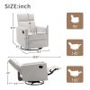 Modern Upholstered Rocker Nursery Chair Plush Seating Glider Swivel Recliner Chair, Beige