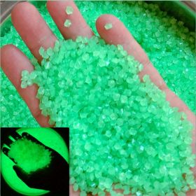 2000pcs/bag Glow In Dark Artificial Stone Gardening Aquarium Landscape Fluorescent Small Stone Vase Hourglass Luminous Sand Fluorescent Particles 50g (Color: DARK GREEN, size: 2000pcs/bag)