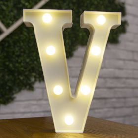 Alphabet Letter LED Lights Luminous Number Lamp Decor Battery Night Light for home Wedding Birthday Christmas party Decoration (Type: V)