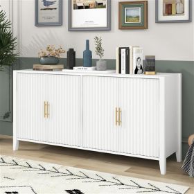 U-Style Storage Cabinet Sideboard Wooden Cabinet with Metal Handles for Hallway, Entryway, Living Room (Color: as picture)