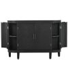 U-Style Storage Cabinet Sideboard Wooden Cabinet with Antique Pattern Doors for Hallway, Entryway, Living Room