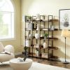 [VIDEO] 5 Tier Bookcase Home Office Open Bookshelf, Vintage Industrial Style Shelf with Metal Frame, MDF Board