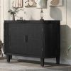 U-Style Storage Cabinet Sideboard Wooden Cabinet with Antique Pattern Doors for Hallway, Entryway, Living Room