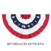 1pc Printed Stripes Stars USA Pleated Fan Bunting Half Banner Flag For July 4th Independence Day Decoration USA Pleated Fan Flag