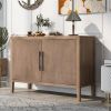 U-Style Storage Cabinet Sideboard Wooden Cabinet with 2 Metal handles and 2 Doors for Hallway, Entryway, Living Room