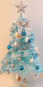 Mini Christmas Tree Flocking Tree Desktop With Light Set (Set: blue-90cm)