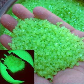 2000pcs/bag Glow In Dark Artificial Stone Gardening Aquarium Landscape Fluorescent Small Stone Vase Hourglass Luminous Sand Fluorescent Particles 50g (Color: Green, size: 2000pcs/bag)